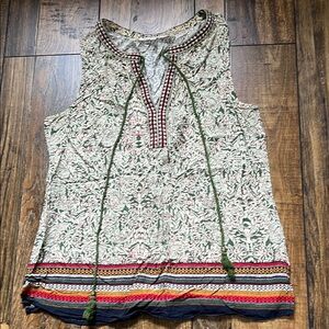 Daniel Rainn Cream Pink Tie Front Tunic